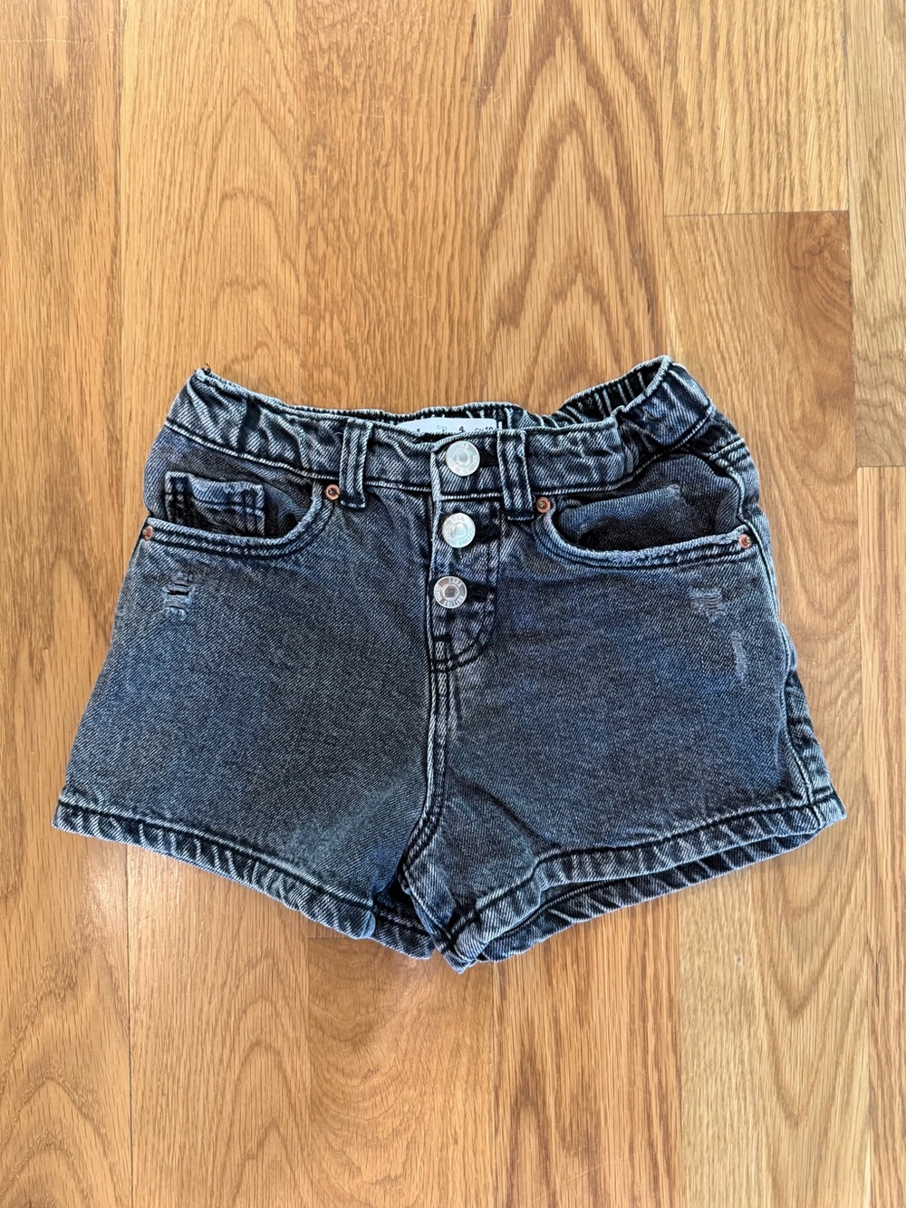 Girls Black Denim Shorts